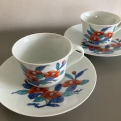 十三代今泉今右衛門 錦椿絵御茶碗 2客 - メルカリ