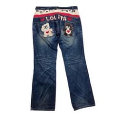 LOLITA JEANS ロリータジーンズ 刺繍 くまハート XL 希少 Y2K - メルカリ