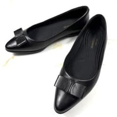 美品❣️コールハーン GRAND.OS リボン フラットパンプス 黒 23.5