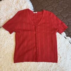 GU リブニット 半袖 レッドのサムネイル