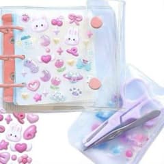 【新品】透明シール帳 A8バインダー 3点セット ピンク