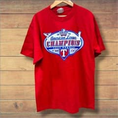 MLB レンジャーズ Tシャツ M 赤 マジェスティック リーグ優勝 - メルカリ