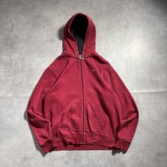 古着 00s NIKE ジップパーカー フーディ スウェット レッド 短丈 赤色 古着 00s NIKE ジップパーカー フーディ スウェット レッド 短丈 赤色