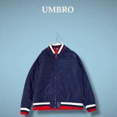 希少 UMBRO アンブロ ナイロンジャケット 紺 L フルジップ ブルゾン
