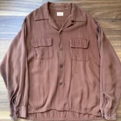 50s towncraft レーヨンギャバジンシャツ 茶 - メルカリ