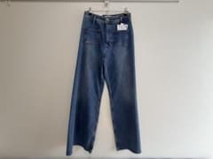 【タグ付き新品未使用】ZARA ブルーデニム 切りっぱなし ワイドパンツのサムネイル