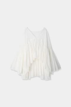 cotton volume gather blouse ホワイトのサムネイル