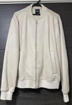 ZARA フェイクスエード ブルゾン L 新品 アイボリーのサムネイル