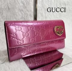 ✨美品✨ グッチ シマ インターロッキング ラブリーハート 長財布 エナメル ✨美品✨ グッチ シマ インターロッキング ラブリーハート 長財布