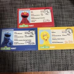 SESAME STREET MARKET IDカード ステッカー 3種セットのサムネイル