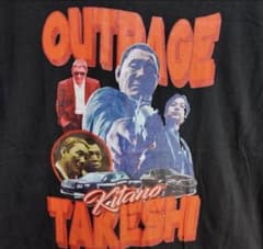「アウトレイジ(OUTRAGE)」海外版 RAP tee 黒Tシャツ 北野武のサムネイル