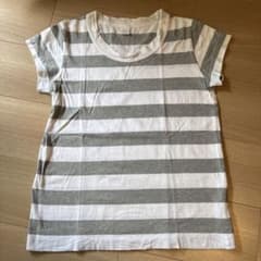 Laiterie ホワイト/グレー ストライプ 半袖Tシャツ サイズ38のサムネイル