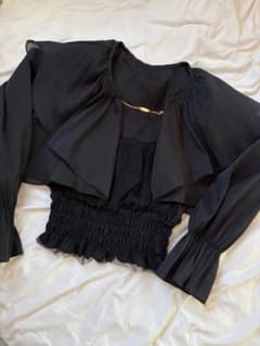 ems excite チェーンボレロ＆チュールキャミセット ブラックシアーのサムネイル