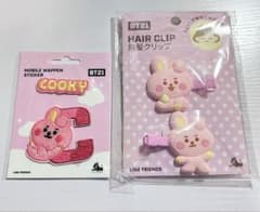 BT21 COOKY 앞머리 클립 모바일 패치 스티커 공식