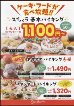桜風様専用　スイーツパラダイス　利用券　２枚セットのサムネイル