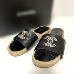 シャネル ココマーク エスパドリーユ サンダル 38C 中古 - メルカリ