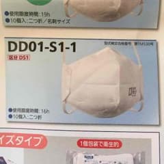 シゲマツ 使い捨て式防じんマスク排気弁無しのサムネイル