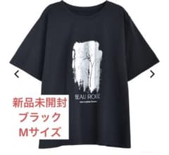 【新品未開封】リエディ　箔フラワーTシャツ ブラック　Mのサムネイル