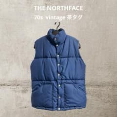 70s 茶タグ ノースフェイス ダウンベスト S vintage - メルカリ
