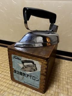 昭和レトロ】Toshiba 電気アイロン JI-301 木箱付き - メルカリ