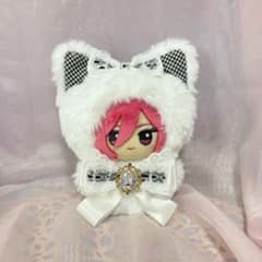 ちびぐるみサイズ 格子柄リボン猫ちゃん ストラップチェーン付き 裏地