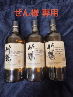 ニッカウヰスキー 竹鶴 ピュアモルト 3本セット（箱無し） - メルカリ
