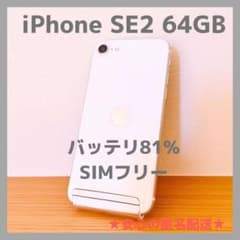 iPhone SE2 64GB 화이트 SIM 프리 배터리 81% [미품]