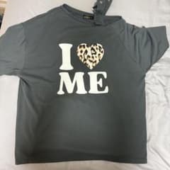 I ❤️ ME ヒョウ柄ハート Tシャツ グレーのサムネイル