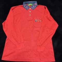 刺繍入SEVE BALLESTEROS 80’s レトロな長袖ポロシャツサイズL
