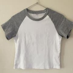 UNIQLOちびT 半袖Tシャツ グレー×ホワイトのサムネイル