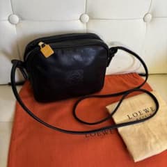 極 美品 付属品あり LOEWE オールド ロエベ ミニ レザー バッグ 黒 