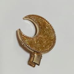 三日月型ヘアクリップ　ラメ　ゴールドのサムネイル