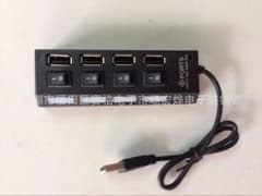 USB ハブ 高速4ポートUSB HUB 独立スイッチ付のサムネイル