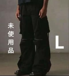 GRANCY】 ジップデザインカーゴパンツ ブラック L - メルカリ