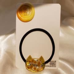 akkokun様お取置きです。レジンヘアゴム 猫ちゃん 自家製ミモザNo.947 No.105 レジン ミモザ ねこ型 ヘアゴム - メルカリ