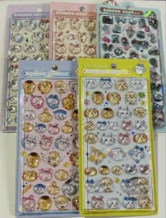 連休限定 チョコミント ちいかわ ボンボンドロップシール 4種 ５枚セットのサムネイル