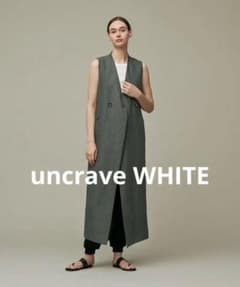 【未使用】uncrave WHITE ナチュラルリネンロングジレワンピースのサムネイル
