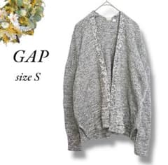 GAP ラップニットカーディガン S グレー カジュアル ボタンレス4488