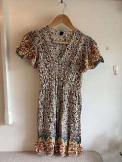 SHEIN 花柄 Vネック ミニワンピース XSのサムネイル
