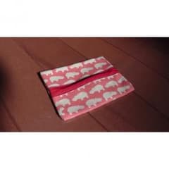 ハンドメイド　ポケットティッシュケース　ピンクにかば柄のサムネイル