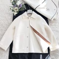 未使用★HERMES★カシミヤ★ダブルフェイス★ケープ★ジレ★コート 新品未使用☆HERMES☆カシミヤダブルフェイス☆レザー☆コート - メルカリ