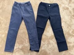 無印良品デニム、THE SHOP TKネイビーパンツ ２本セット サイズ130のサムネイル