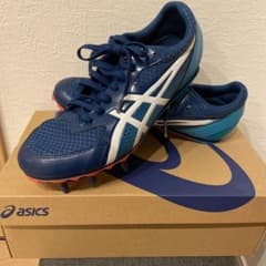 asics 陸上競技用スパイクシューズ ネイビー/ホワイト/オレンジ26.5cmのサムネイル