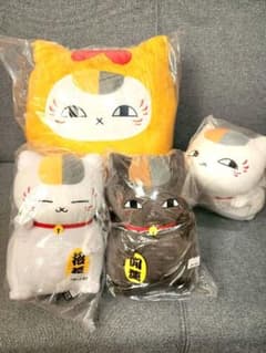 【新品 未開封】夏目友人帳 ニャンコ先生と黒ニャンコ ぬいぐるみ 4点セット
