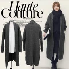 ロングコーディガン ロングカーディガン ダークグレーのサムネイル