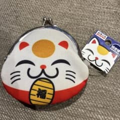 招き猫　がま口　小銭入れのサムネイル