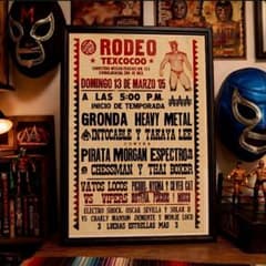 メキシコ ルチャリブレ LUCHA LIBRE プロレス 額付きポスター - メルカリ