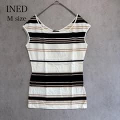 [Brand New with Tags] INED Striped Cut and Sew Top, Size M, Made in Japan, Stretch