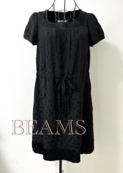 BEAMS 도트 원피스 블랙 M 사이즈