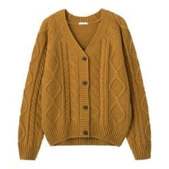 GU ニットカーディガン ケーブルコクーンカーディガンのサムネイル